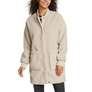 Eddie Bauer NWT Women's Lynden Fleece Parka Jacket in Pumice Size XS Sherpa Coat